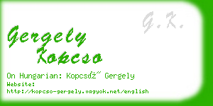 gergely kopcso business card